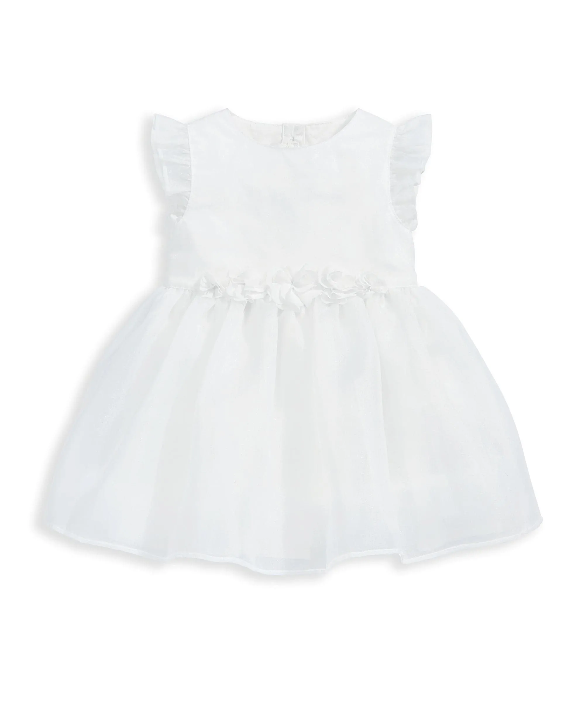 Organza Flower Dress - White