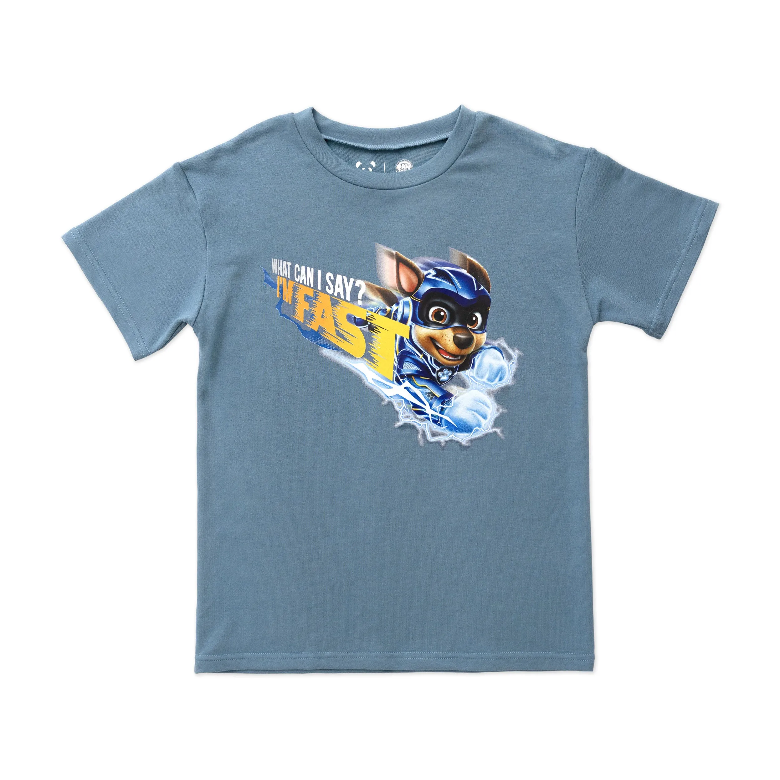 PAW Patrol: The Mighty Movie Chase Oasis Blue Bamboo Terry Kids Oversized T-Shirt