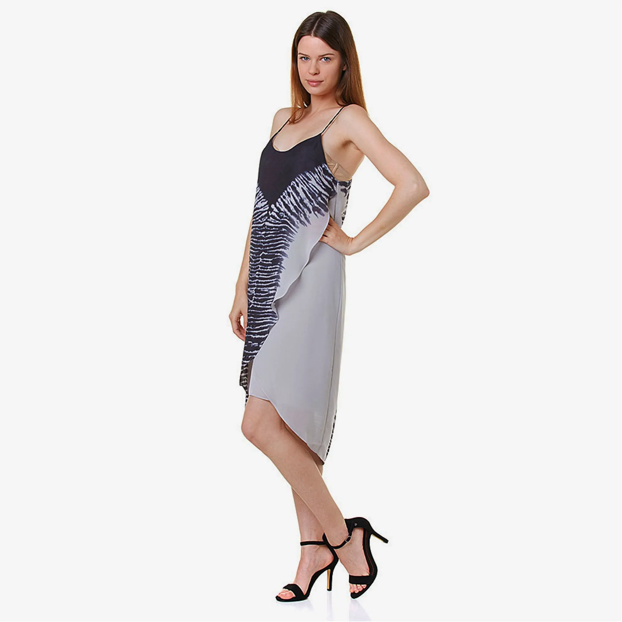 P.E.P.E J.E.A.N.S - Women ' Gray' with print in midnight Shirley Dress PJ886