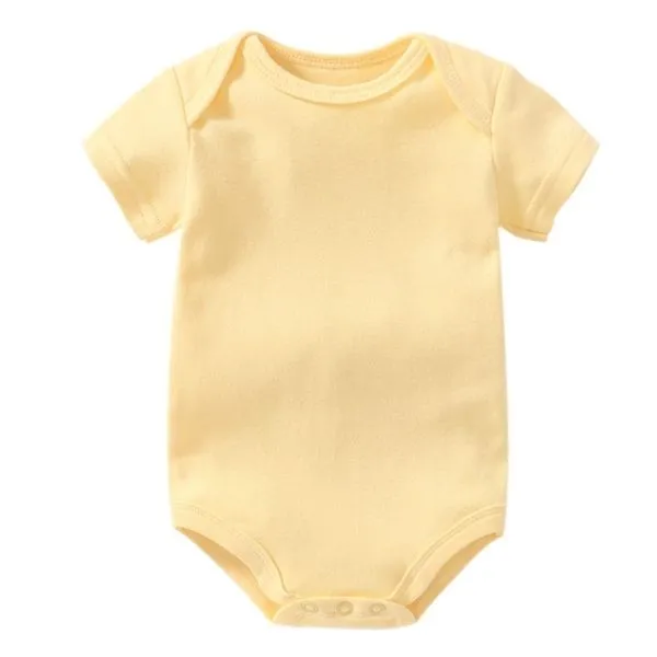 Plain Yellow Short Sleeve Bodysuit