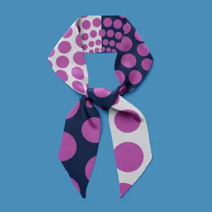 Polka Mini Scarf - Navy / Mauve