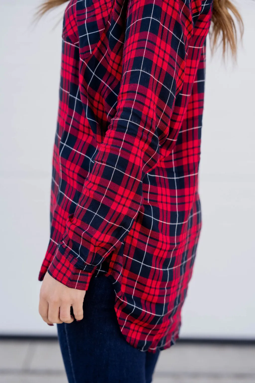 Pretty In Plaid Tunic Blouse