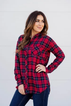 Pretty In Plaid Tunic Blouse