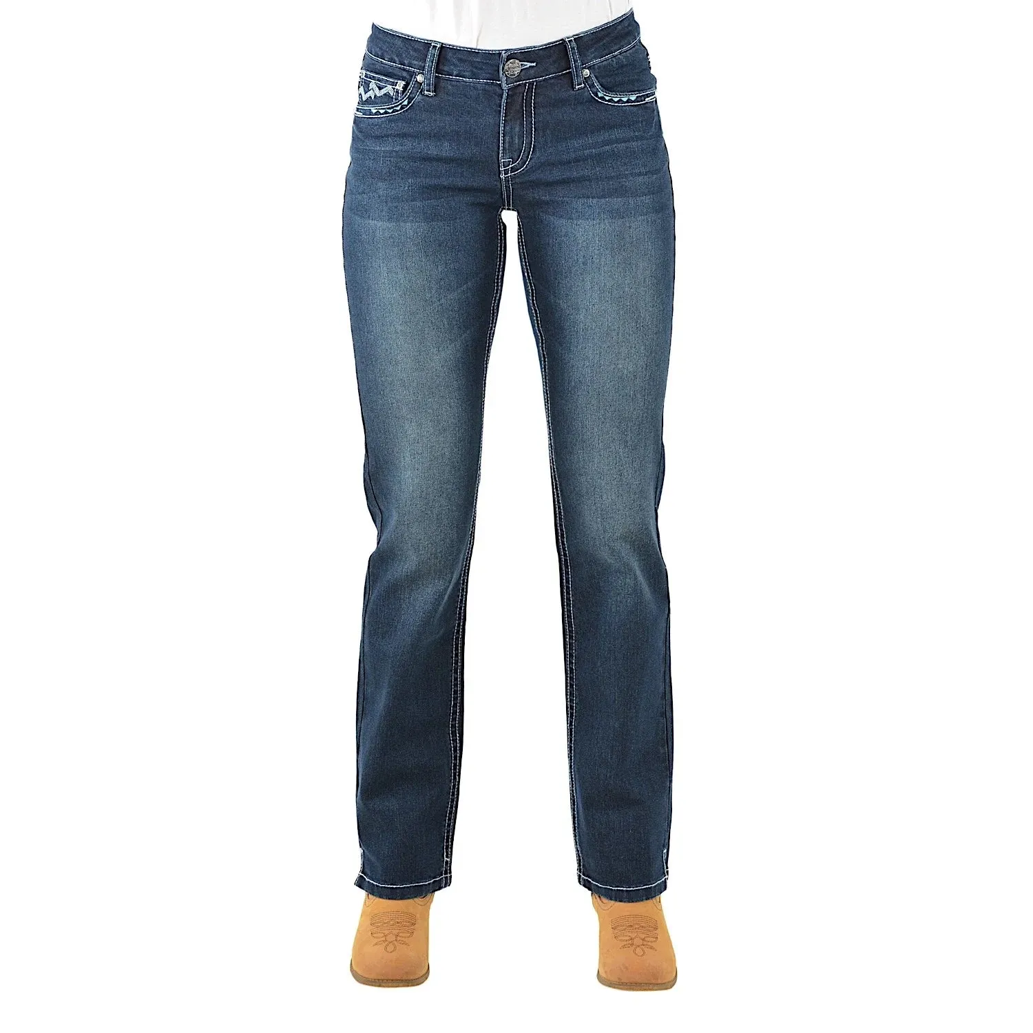 Pure Western Womens Geraldine Straight Leg Jean-Midnight