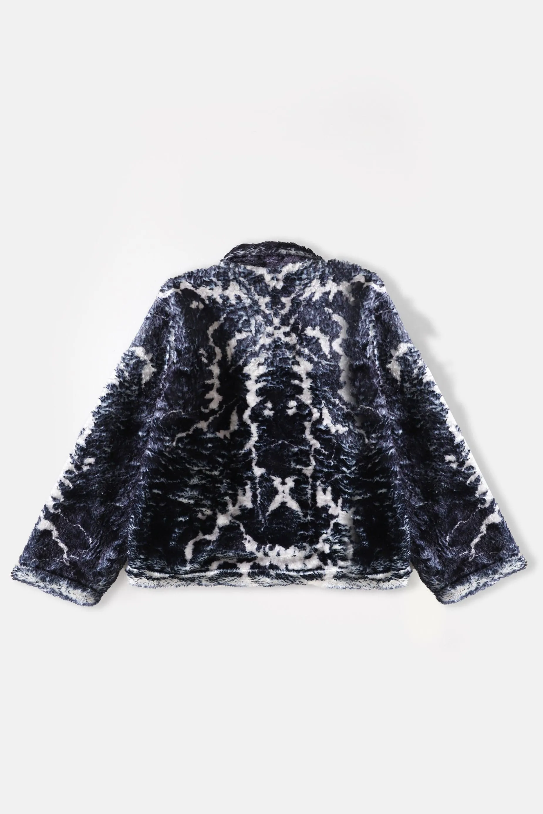 "DISTORTION" PRINTED SHERPA JACKET