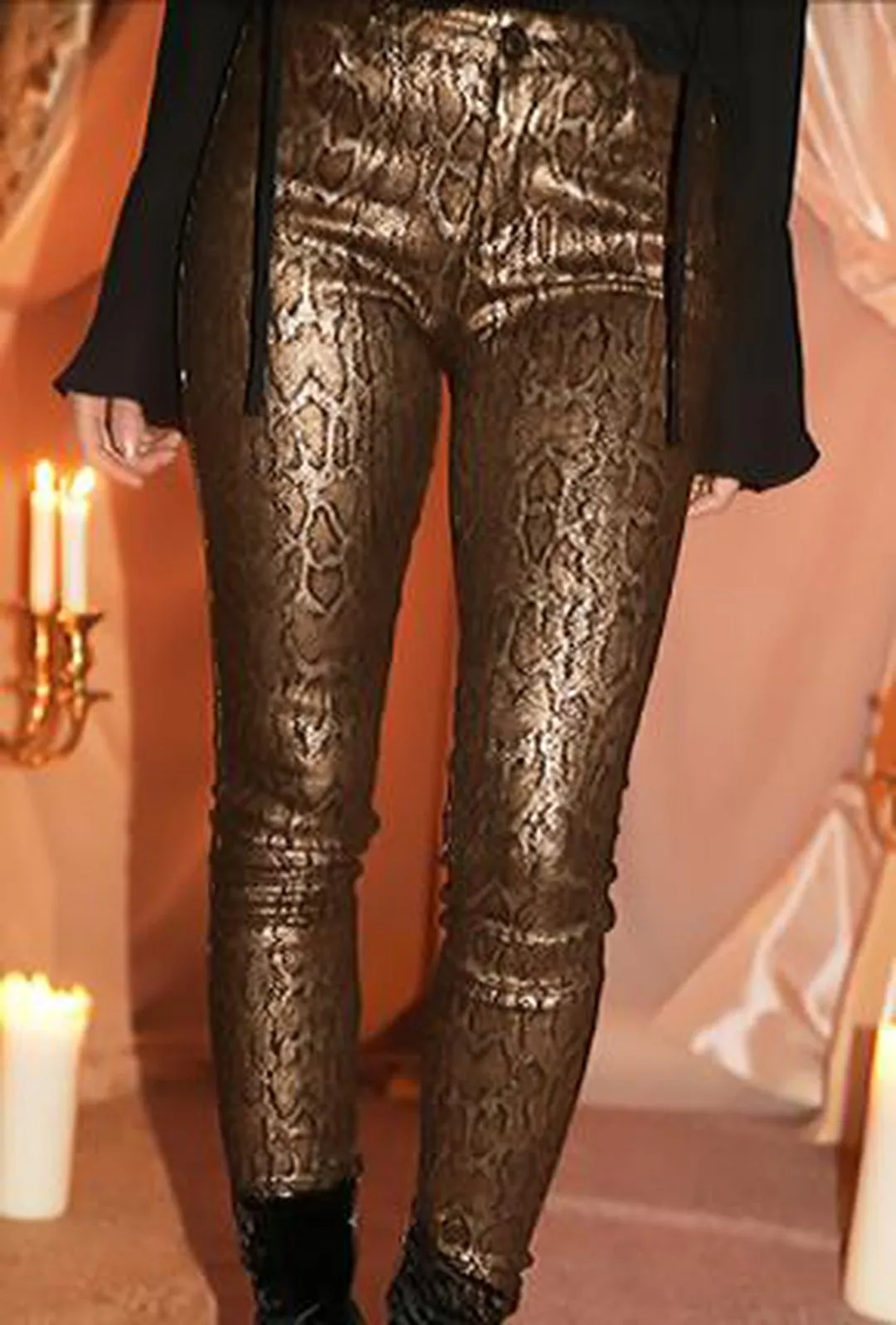 RESE - GOLD PYTHON PRINT JEANS