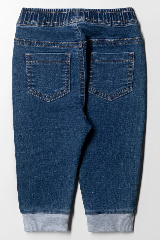 Rib Cuff Denim Dark Blue