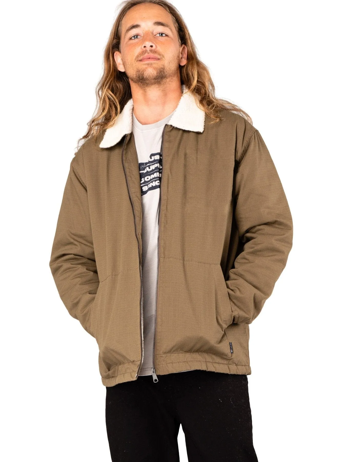 Ripped Off Sherpa Jacket - Rifle Green