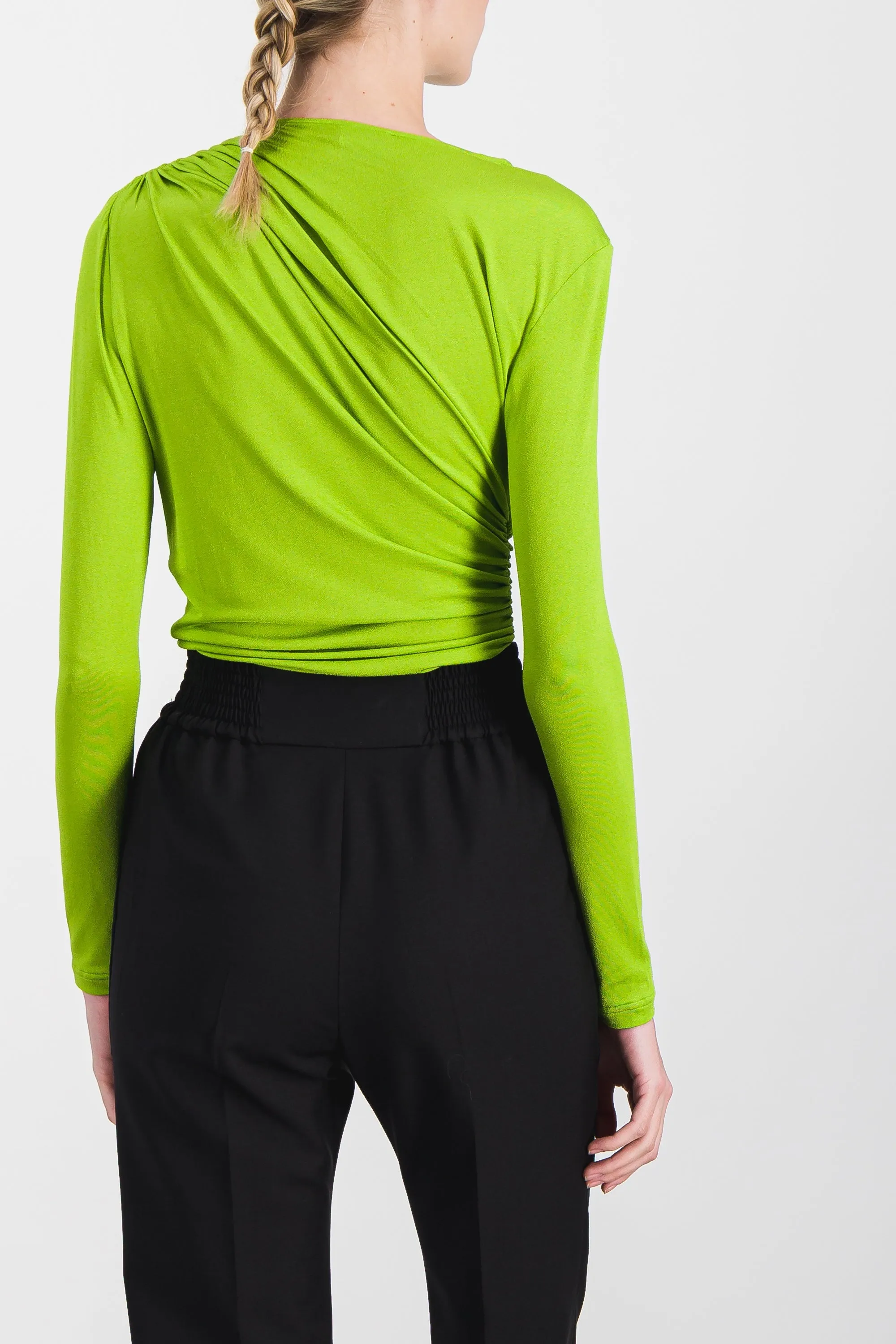 Ruched bodycon jersey top