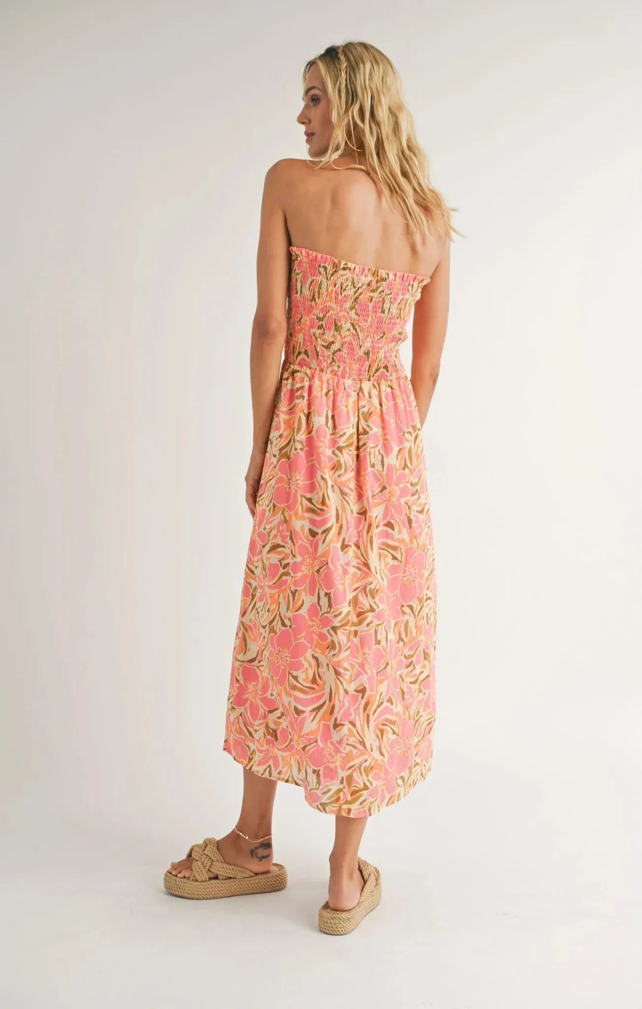 Sadie & Sage Tropicana Gal Smocked Tube Dress