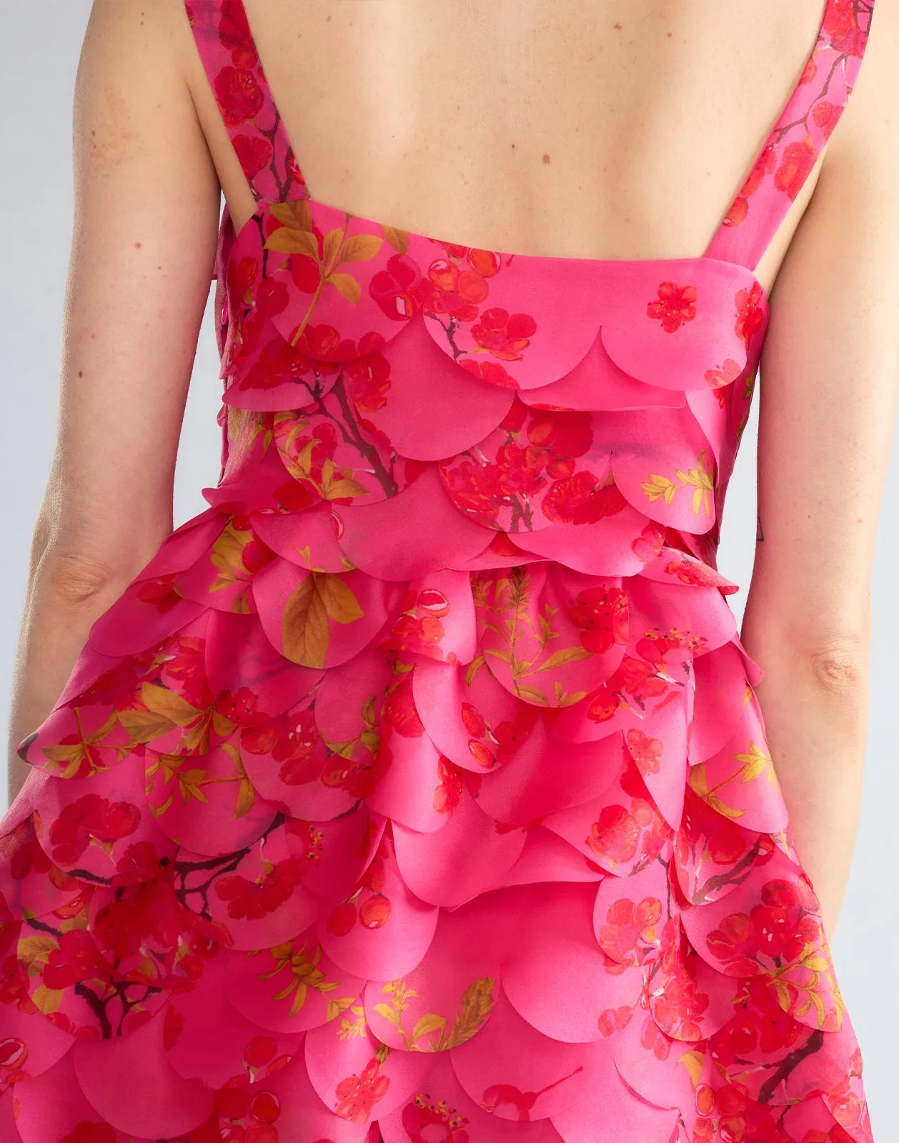 Scalloped Petal Midi Dress