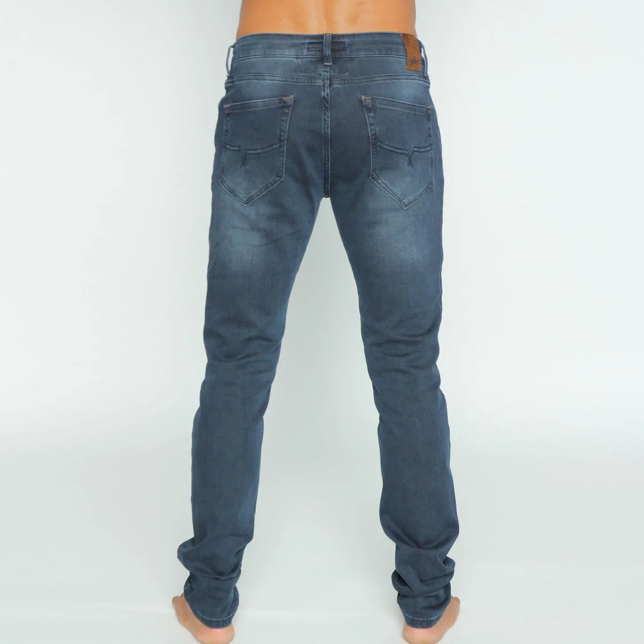 Slim Fit Stretch Faded Dark Denim Jeans #EIG-37