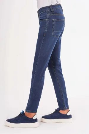 SLIM LEG JEAN MID BLUE