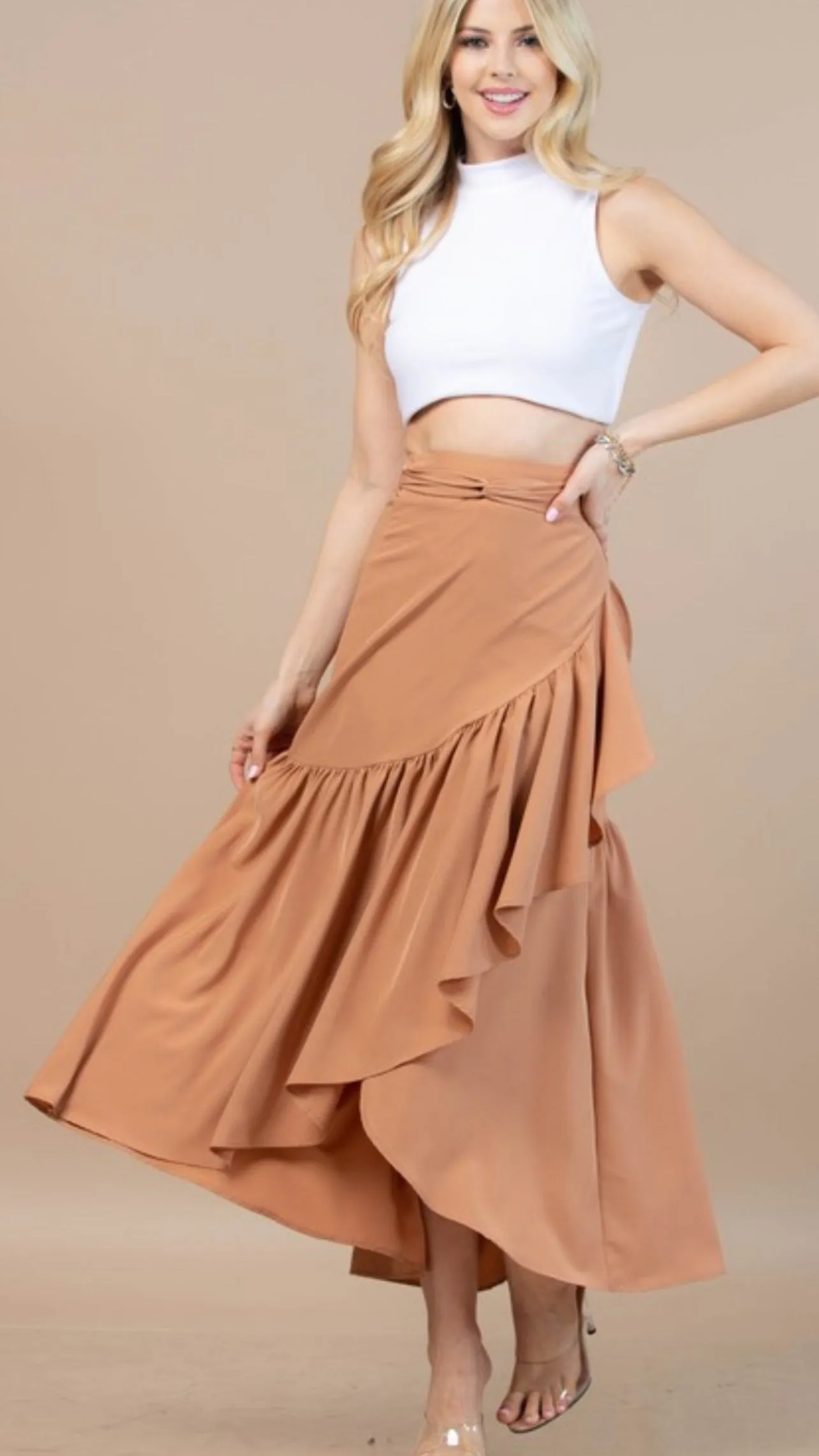 Solid Wrap Skirt