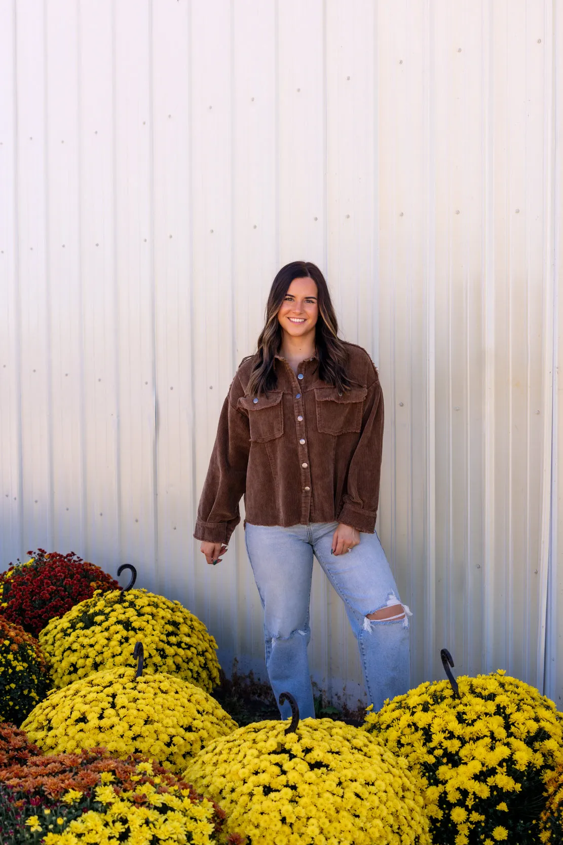 Sophia Corduroy Shacket | Brown