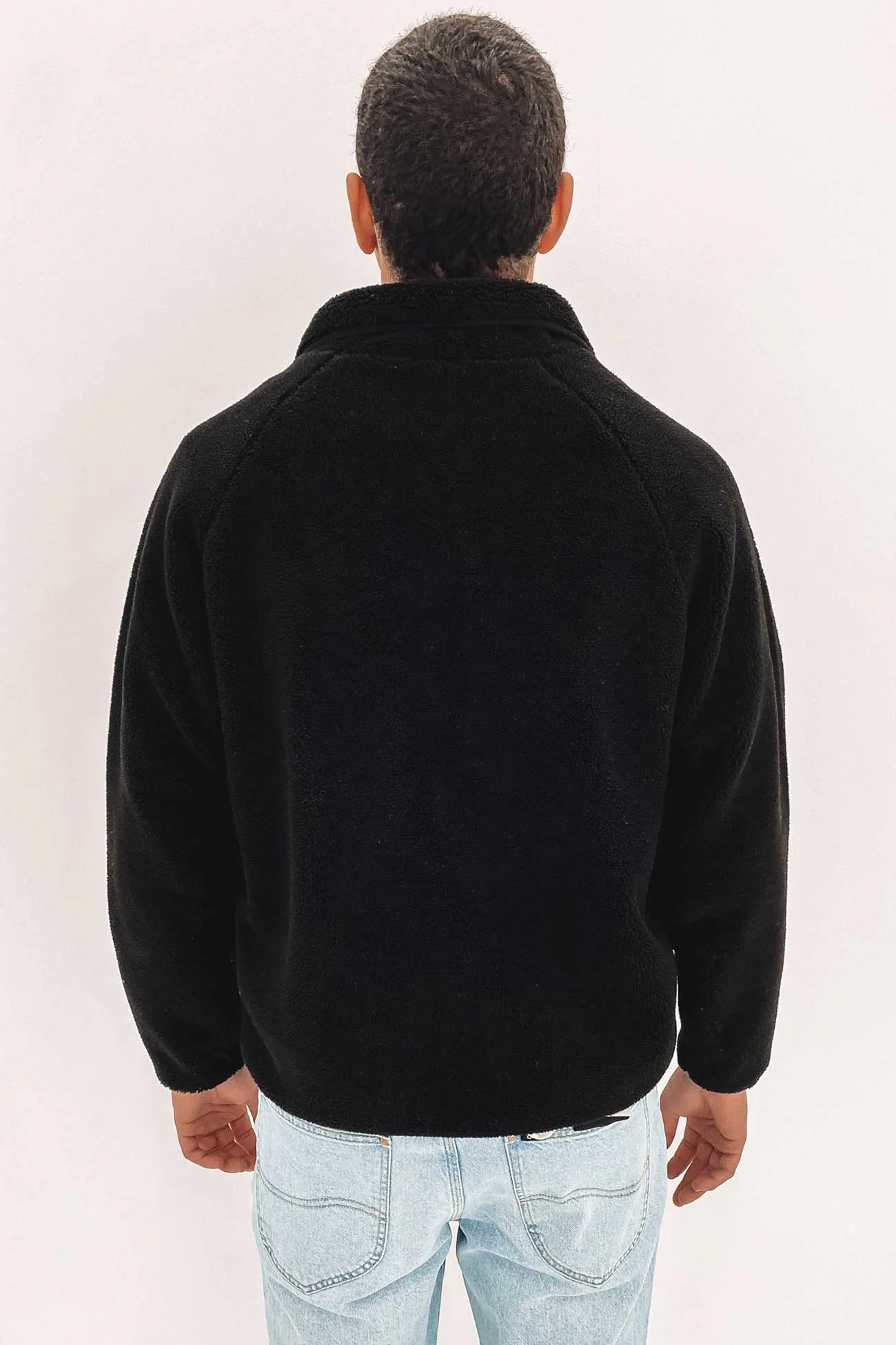 Stock Raglan Sherpa Jacket Black