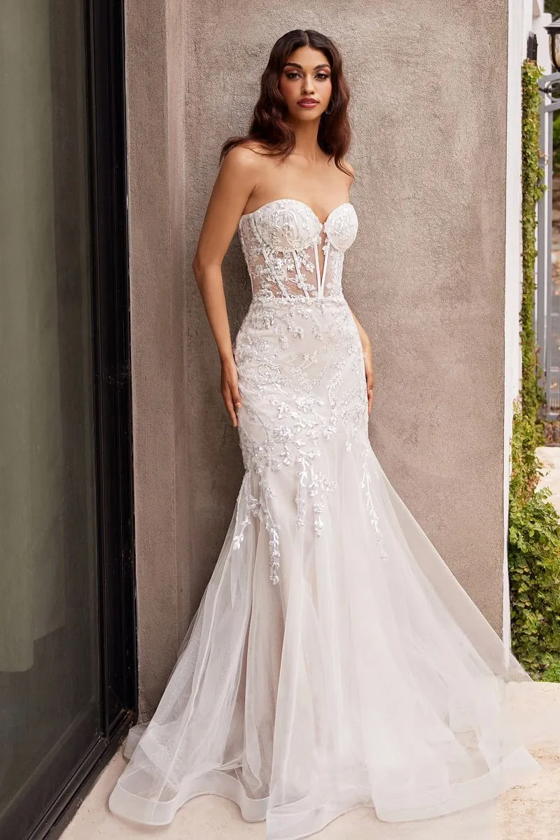 STRAPLESS EMBELLISHED MERMAID WEDDING DRESS CDCB126W