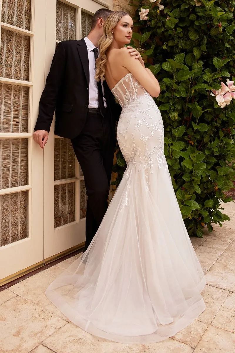 STRAPLESS EMBELLISHED MERMAID WEDDING DRESS CDCB126W