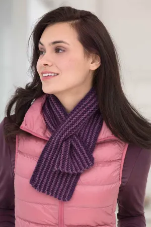 Striped Keyhole Scarf Pattern (Knit)