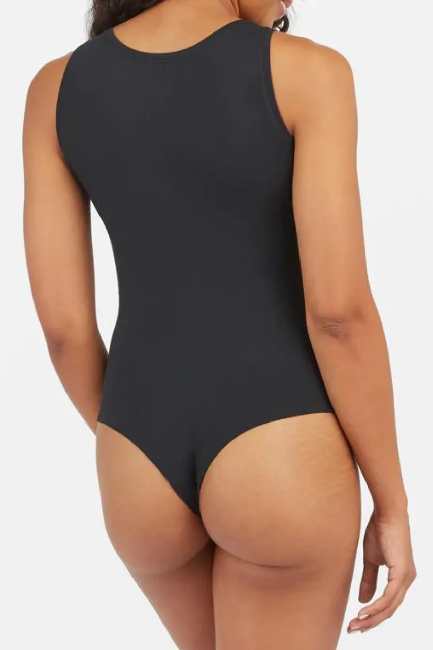 Suit Yourself Scoop Neck Tank Thong Bodysuit - Classic Black