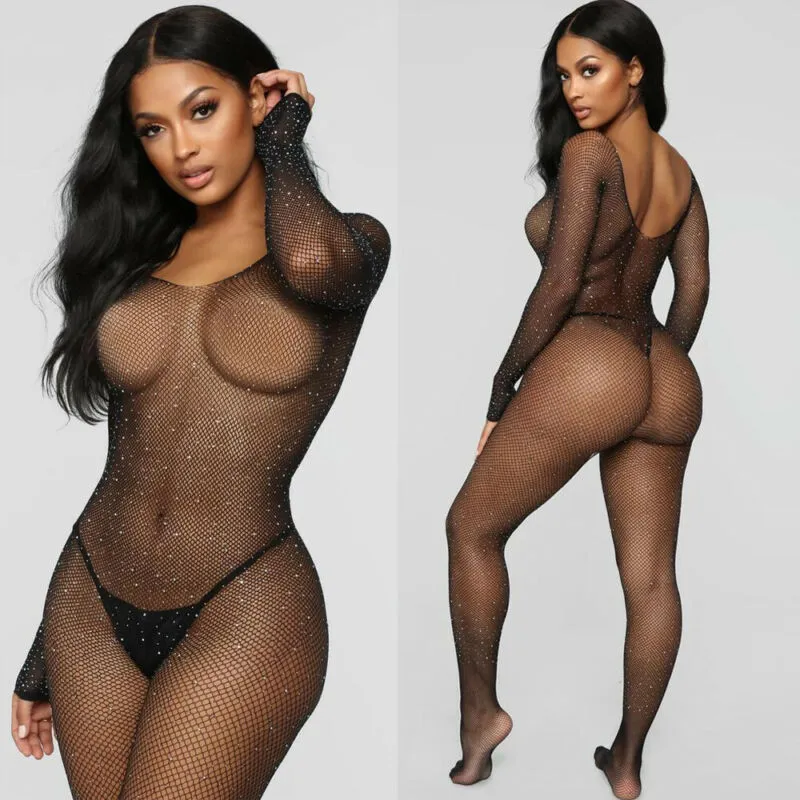 TEEK - Sexy Bling Fishnet Bodysuit