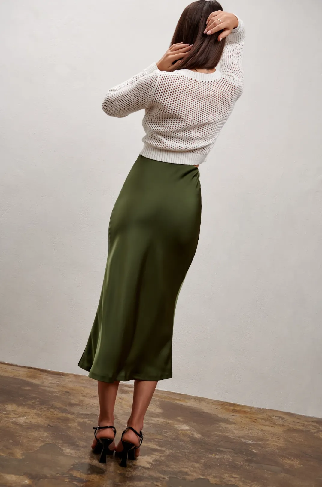 The Olivia Slip Skirt - Sage Green