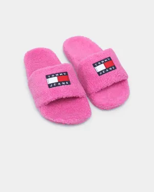 Tommy Jeans Women's Sherpa Slide Vivid Fuchsia