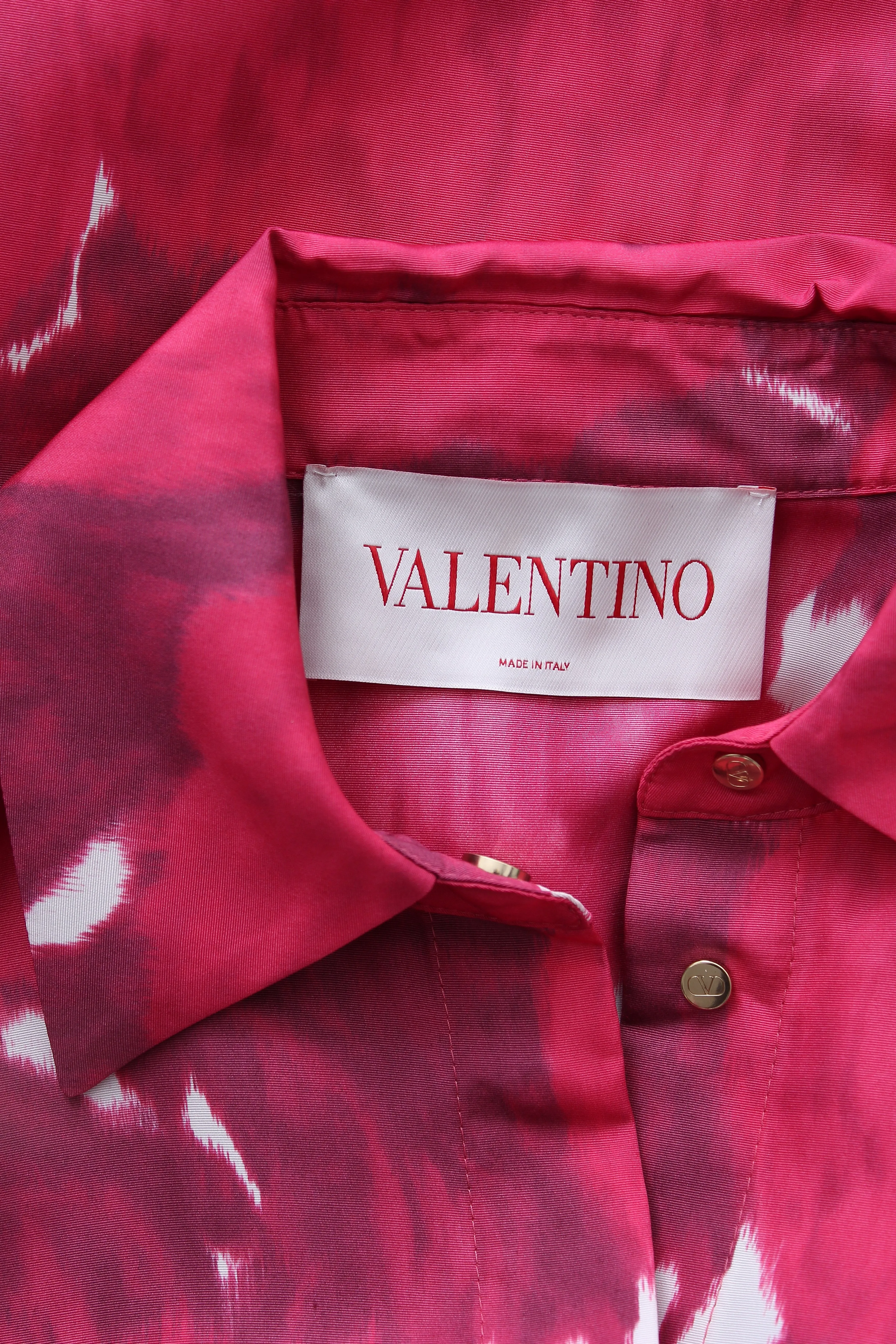 Valentino Rose Moiré Faille Pea Coat - Current Season