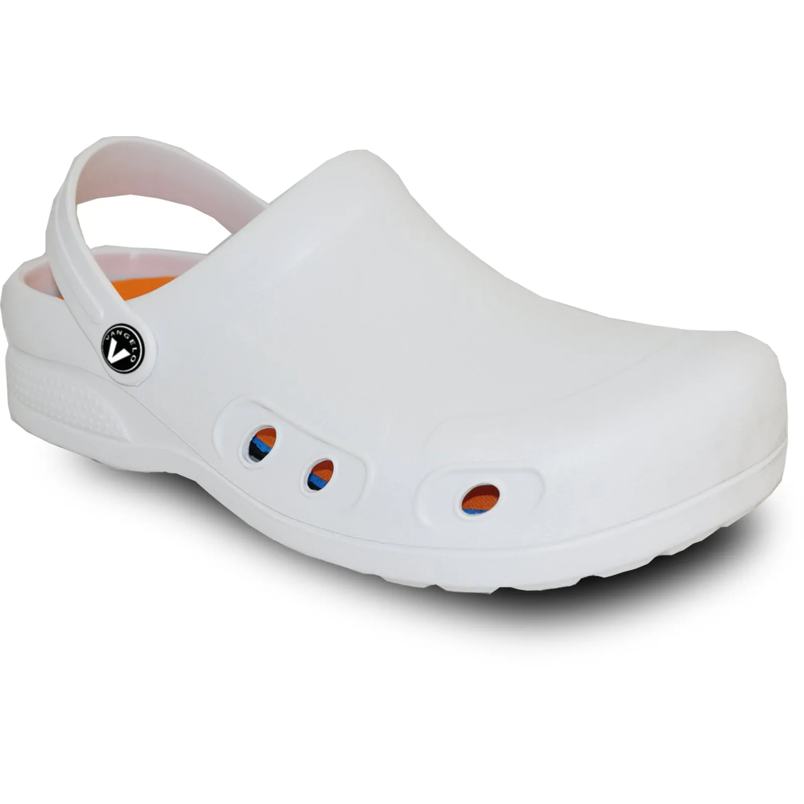 VANGELO Men Slip Resistant Clog RITZ White