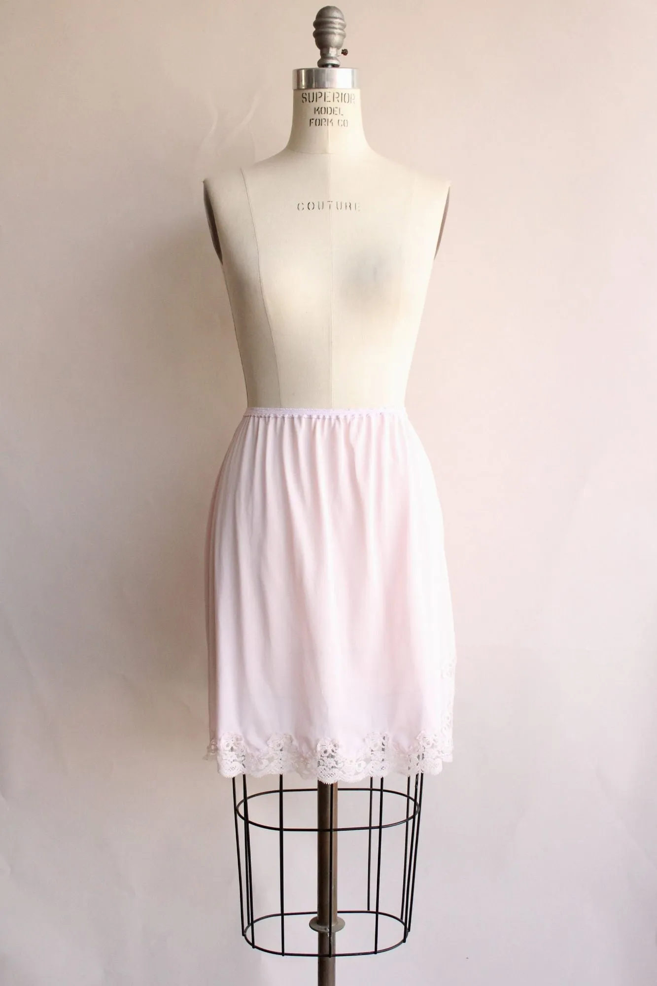 Vintage 1960s Mistee Pink Nylon Half Slip