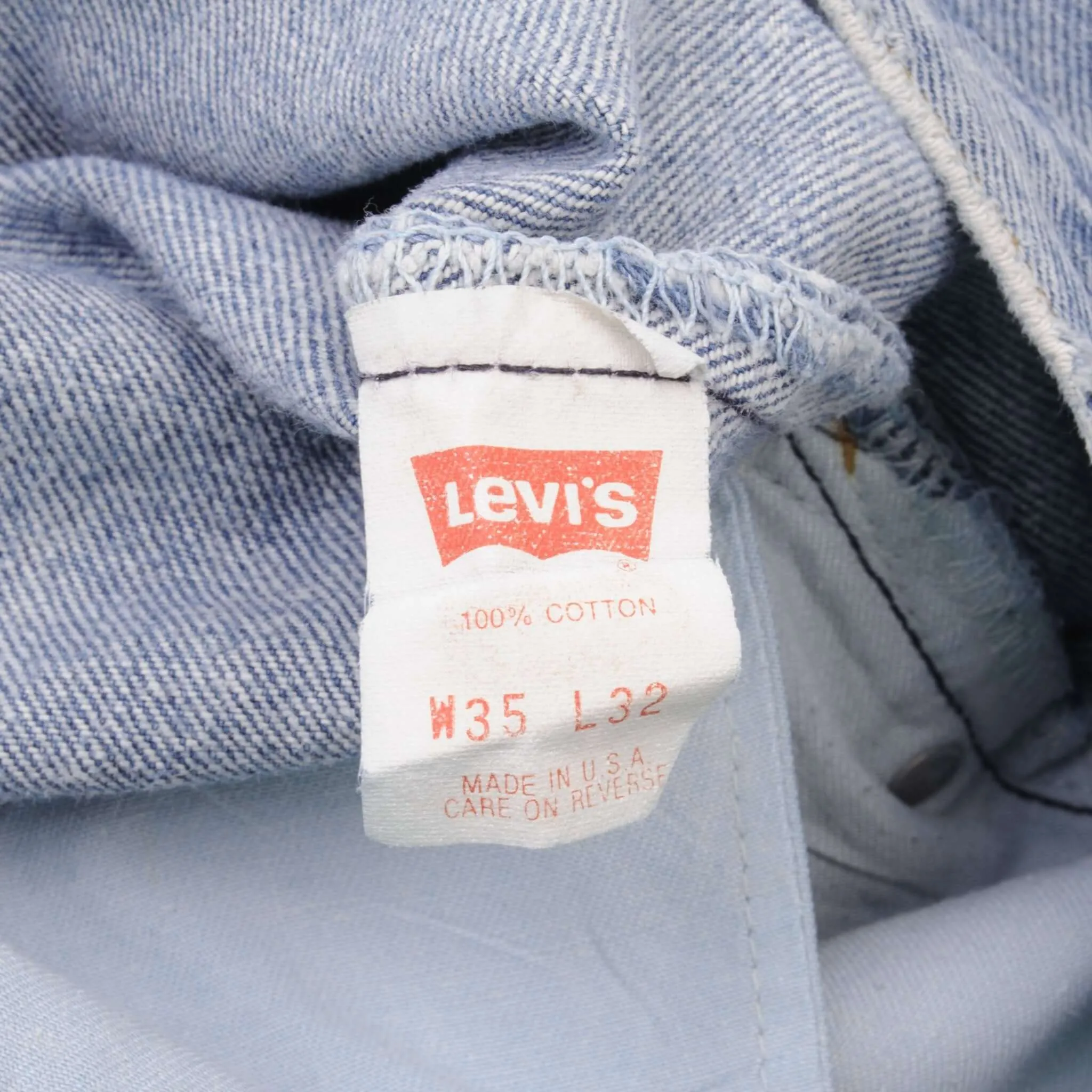 VINTAGE LEVIS 501 JEANS INDIGO 1980S SIZE W34 L31 MADE IN USA