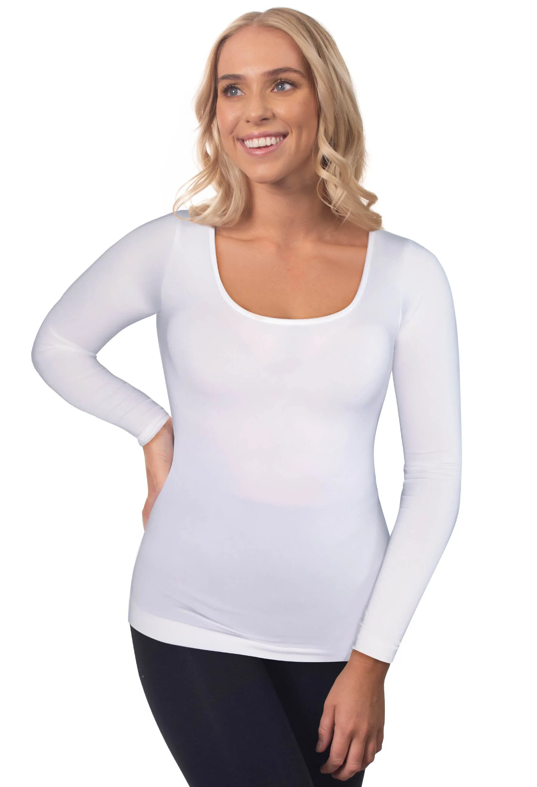 White Bamboo Long Sleeve Top