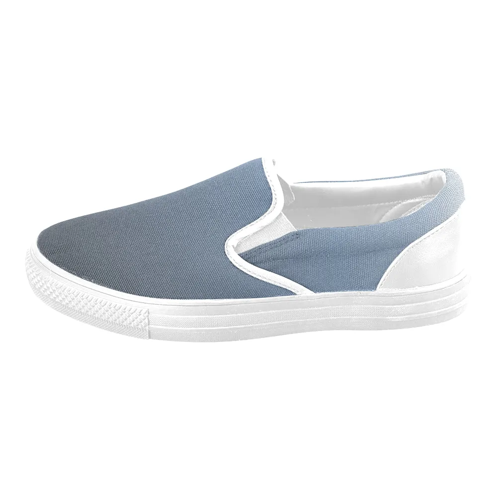 Women's Big Size Gradient Grey Solids Print Slip-on Canvas Shoes