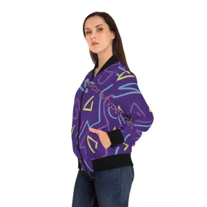 Women's Colored Geometric Bomber Jacket