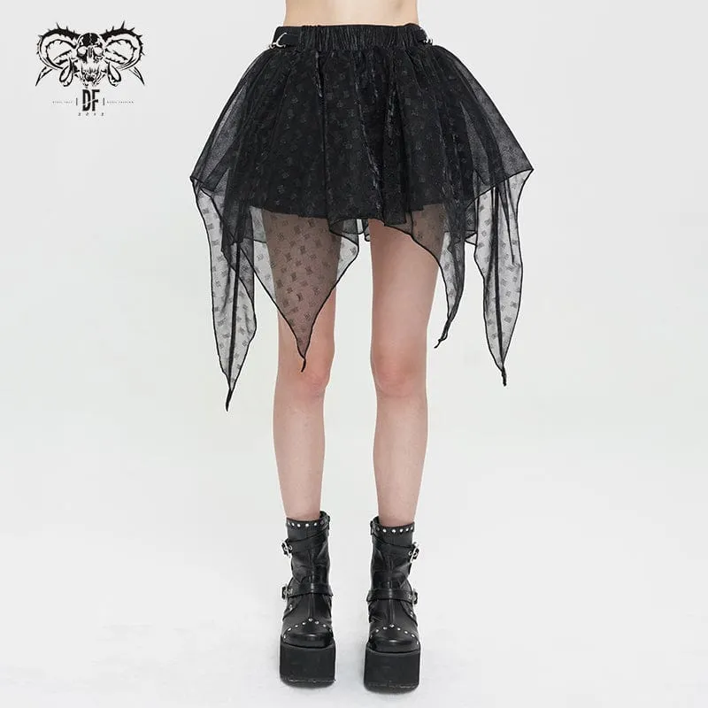 Women's Grunge Irregular Layered Mesh Skirt