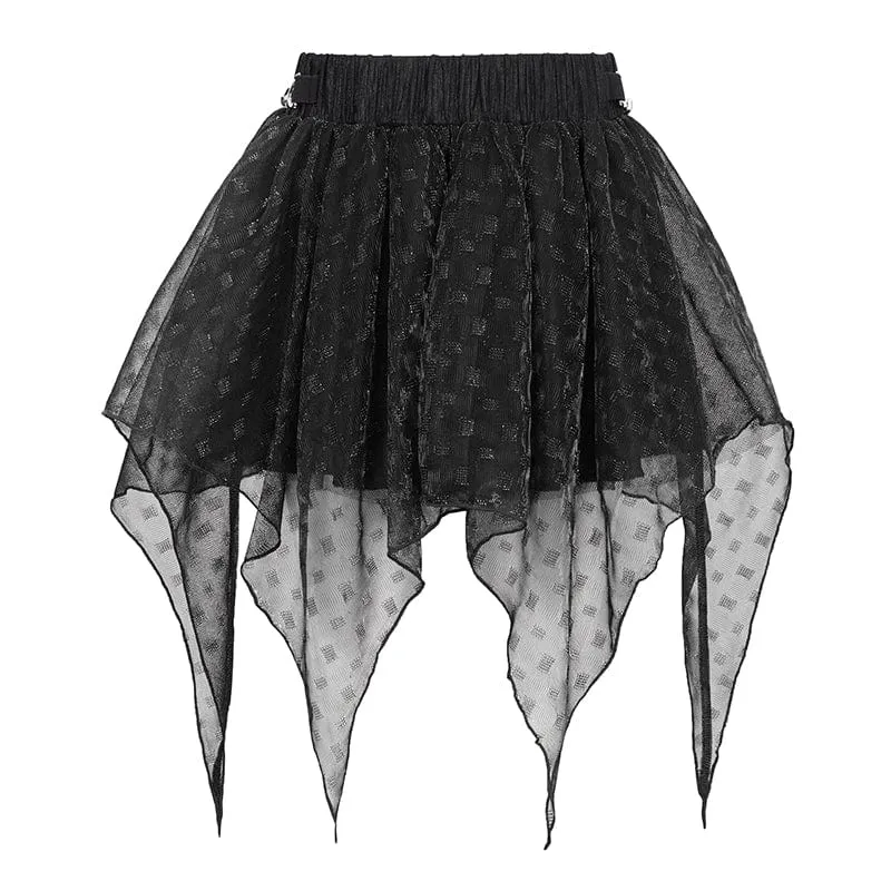 Women's Grunge Irregular Layered Mesh Skirt