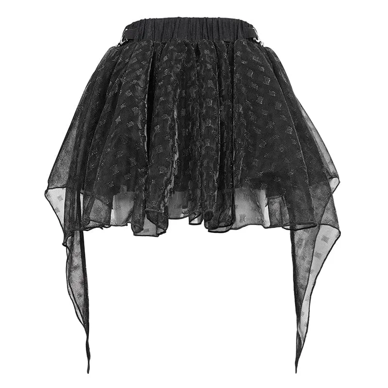 Women's Grunge Irregular Layered Mesh Skirt