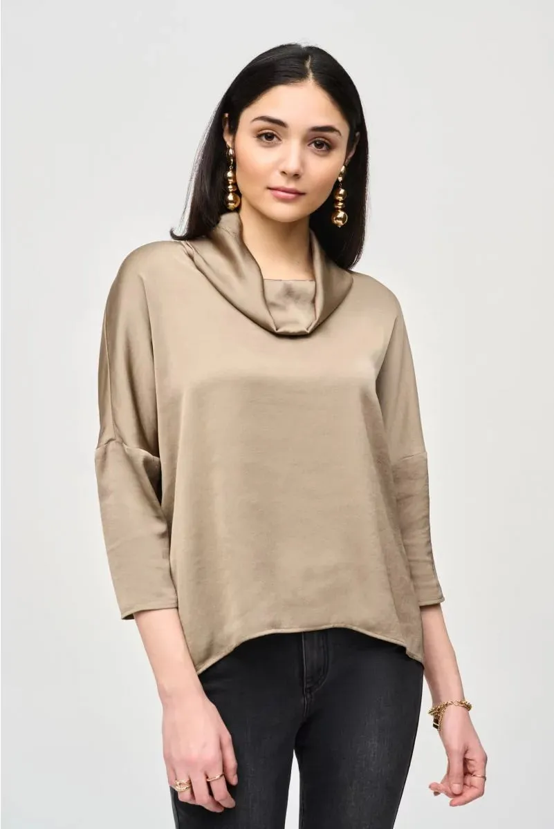 Women's Joseph Ribkoff | Cowl Neck Satin Like Top | Java