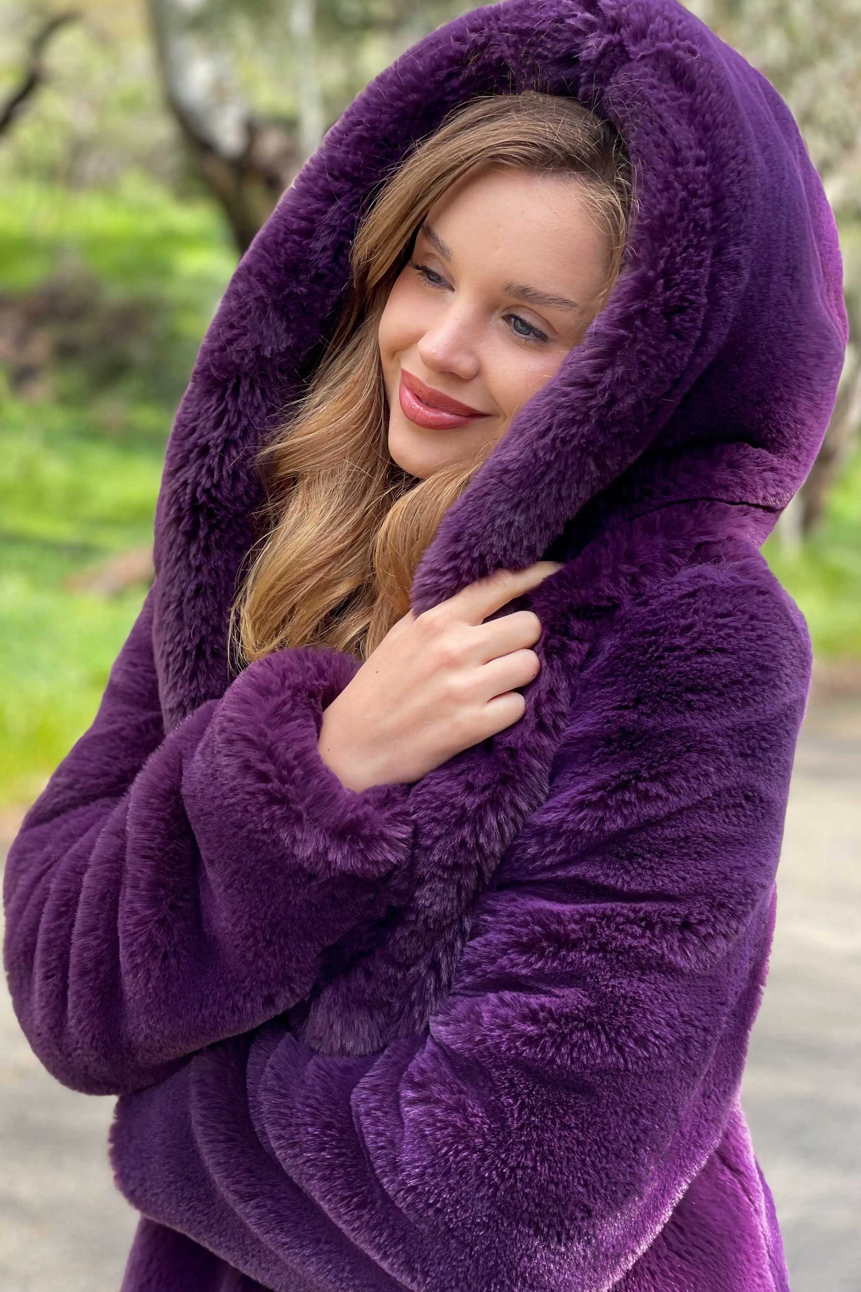 Women's Short Desert Warrior Coat in "Plush Plum"