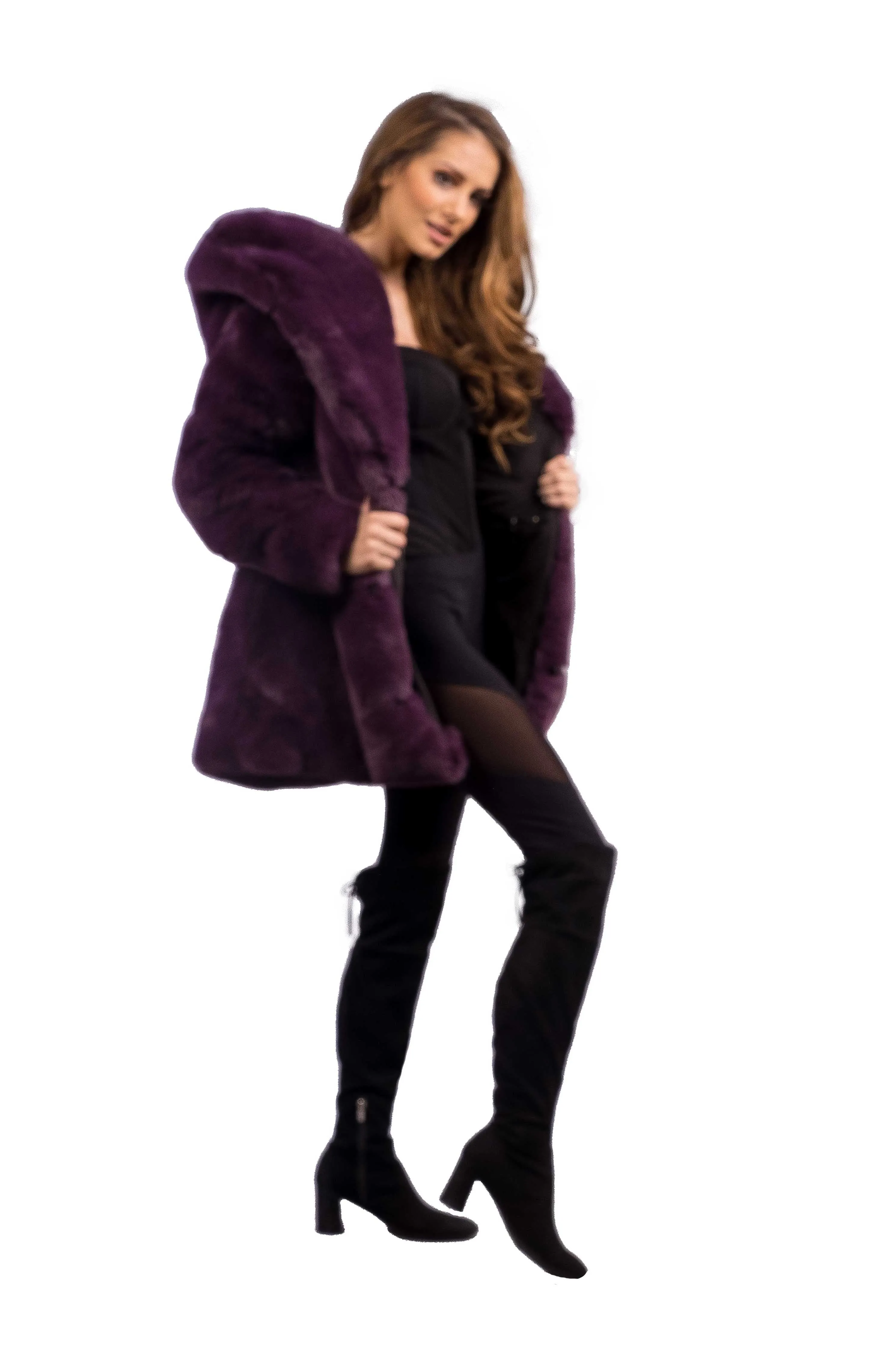 Women's Short Desert Warrior Coat in "Plush Plum"