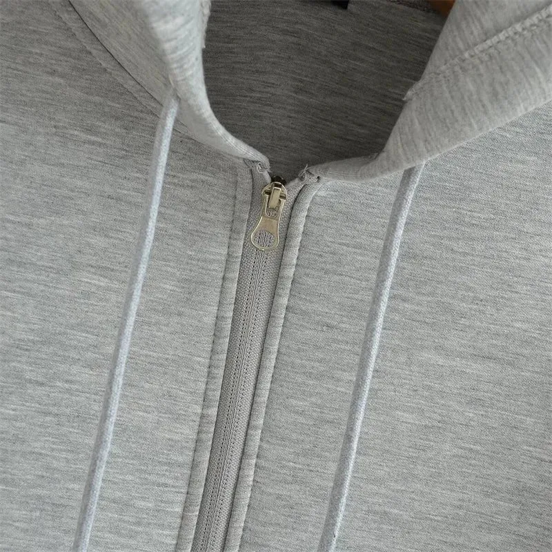 Women's Vintage Oversize Zipper Hoodie Unisex Sweatshirt