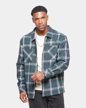 XXIII Vitus Zip Up Flannel Shacket Green